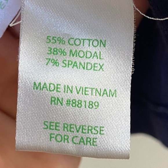 Lilly Pulitzer top boat neck navy blue 3/4 sleeve casual Medium - Picture 7 of 7